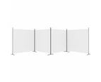 vidaXL 4-Panel Room Divider White 698x180 cm Fabric