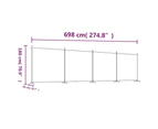 vidaXL 4-Panel Room Divider White 698x180 cm Fabric