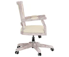 vidaXL Swivel Office Chair Beige linen