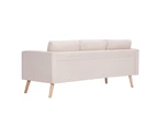 vidaXL 2 Piece Sofa Set Fabric Cream