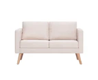 vidaXL 2 Piece Sofa Set Fabric Cream