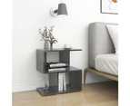 vidaXL Bedside Cabinet High Gloss Grey 50x30x51.5 cm Engineered Wood