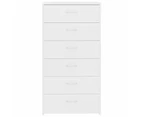 vidaXL Sideboard with 6 Drawers White 50x34x96 cm Engineered Wood