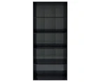 vidaXL 5-Tier Book Cabinet High Gloss Black 80x30x189 cm Engineered Wood