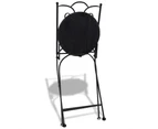 vidaXL 3 Piece Bistro Set Ceramic Tile Black and White