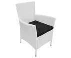 vidaXL Garden Chairs 2 pcs with Cushions Poly Rattan Cream White