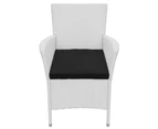vidaXL Garden Chairs 2 pcs with Cushions Poly Rattan Cream White