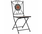 vidaXL 3 Piece Mosaic Bistro Set Ceramic Tile Orange/Grey