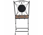 vidaXL 3 Piece Mosaic Bistro Set Ceramic Tile Orange/Grey