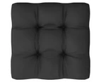 vidaXL Garden 2-Seater Sofa with Cushions Black Solid Pinewood