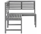 vidaXL Garden Corner Bench Grey 140 cm Solid Acacia Wood