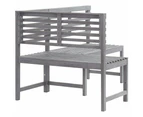 vidaXL Garden Corner Bench Grey 140 cm Solid Acacia Wood