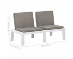 vidaXL 2 Piece Garden Lounge Set with Cushions Plastic White