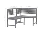 vidaXL Garden Corner Bench Grey 140 cm Solid Acacia Wood