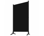 vidaXL 3-Panel Room Divider Black 260x180 cm Fabric