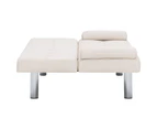 vidaXL Sofa Bed with Two Pillows Cream Polyester