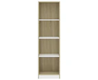 vidaXL 4-Tier Book Cabinet White and Sonoma Oak 40x24x142 cm Engineered Wood