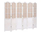 vidaXL 6-Panel Room Divider White 210x165 cm Fabric