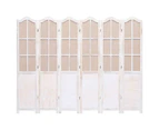 vidaXL 6-Panel Room Divider White 210x165 cm Fabric