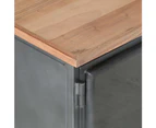 vidaXL TV Cabinet Grey 120x30x40 cm Solid Acacia Wood and Steel