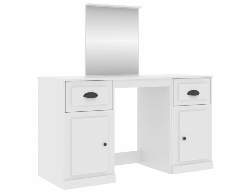 vidaXL Dressing Table with Mirror White 130x50x132.5 cm