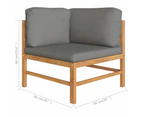 vidaXL 12 Piece Garden Lounge Set with Grey Cushions Solid Teak Wood