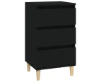 vidaXL Bedside Cabinet Black 40x35x70 cm Engineered Wood