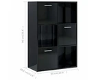 vidaXL Storage Cabinet High Gloss Black 60x29.5x90 cm Engineered Wood