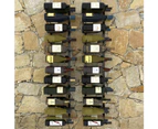 vidaXL Wall-mounted Wine Racks for 72 Bottles 2 pcs Black Iron