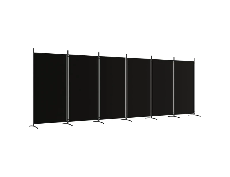 vidaXL 6-Panel Room Divider Black 520x180 cm Fabric