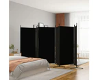 vidaXL 6-Panel Room Divider Black 520x180 cm Fabric