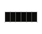 vidaXL 6-Panel Room Divider Black 520x180 cm Fabric