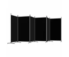 vidaXL 6-Panel Room Divider Black 520x180 cm Fabric