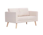 vidaXL 2-Seater Sofa Fabric Cream