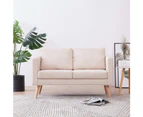 vidaXL 2-Seater Sofa Fabric Cream