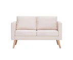 2-Seater Sofa Fabric Cream