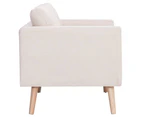 vidaXL 2-Seater Sofa Fabric Cream