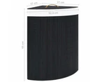 vidaXL Bamboo Corner Laundry Basket Black 60 L