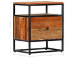 Bedside Cabinet 40X30X50 Cm Solid Reclaimed Wood And Steel