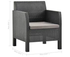 vidaXL Garden Chairs with Cushions 2 pcs PP Rattan Anthracite