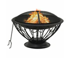 vidaXL Fire Pit with Poker 75 cm XXL Steel