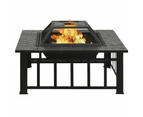 vidaXL Garden Fire Pit with Poker 81x81x47 cm XXL Steel