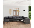 11 Piece Garden Lounge Set with Cushions Poly Rattan Grey