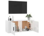 vidaXL Wall Mounted TV Cabinet High Gloss White 100x34.5x40 cm