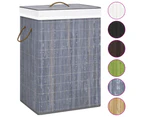 vidaXL Bamboo Laundry Basket with Single Section Grey