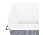 vidaXL Bamboo Laundry Basket with Single Section Grey