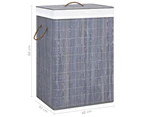 vidaXL Bamboo Laundry Basket with Single Section Grey