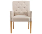 vidaXL Dining Chairs with Armrests 4 pcs Beige Fabric