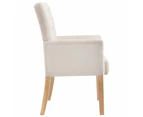 vidaXL Dining Chairs with Armrests 4 pcs Beige Fabric