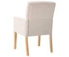 vidaXL Dining Chairs with Armrests 4 pcs Beige Fabric